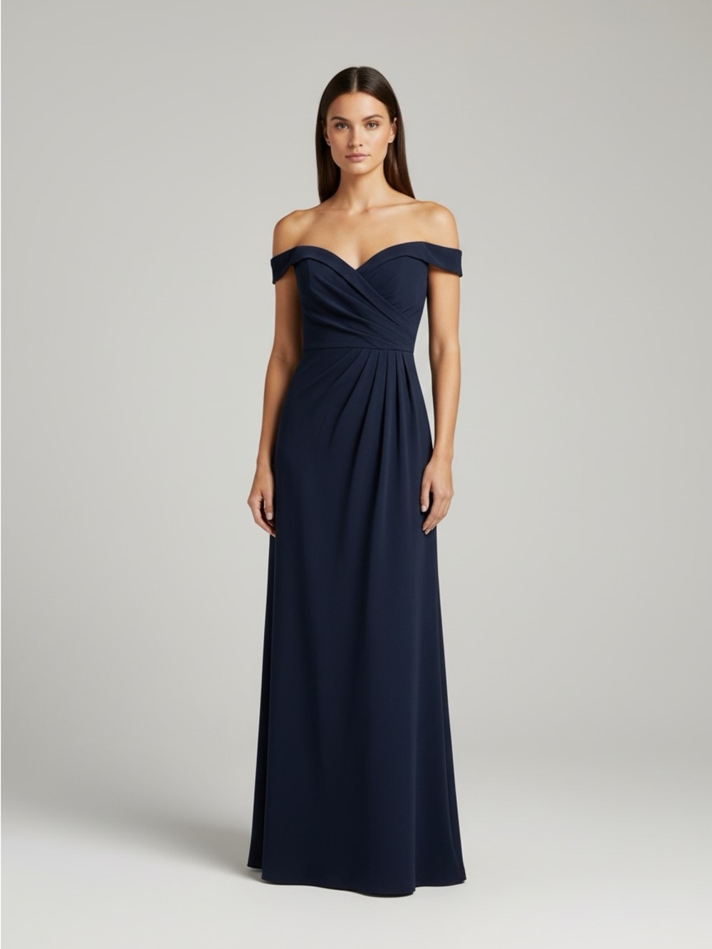 New Eliza J Navy One-Shoulder Evening Gown size 12